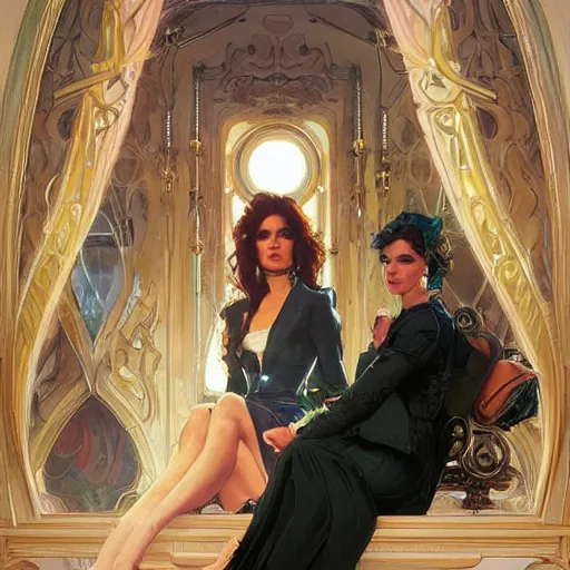 Image similar to Scene from Pretty Woman with crocheting figures. Elegant, intricate, digital painting, artstation, concept art, smooth, sharp focus, illustration, art by artgerm and greg rutkowski and alphonse mucha