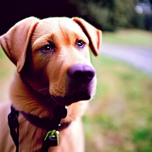 Prompt: a cute Labrador in a duffle coat, KODAK Portra 400