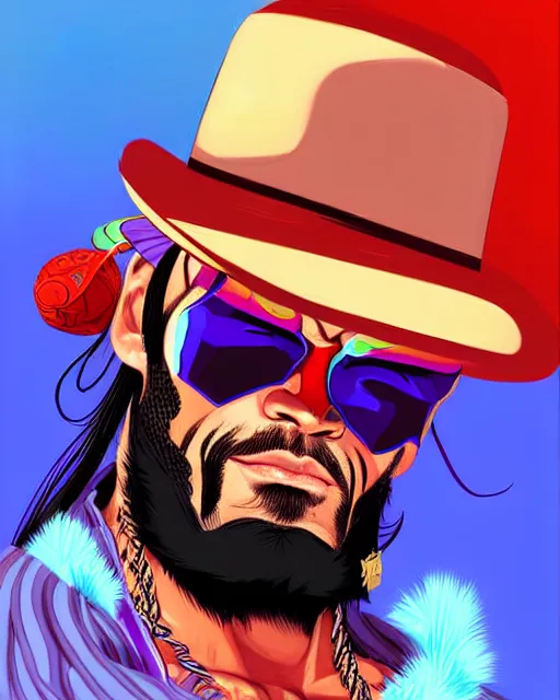 Image similar to digital art, fantasy portrait of randy macho man savage, crying big blue tears, by james jean, by ross tran, ultra detailed, character design, concept art, trending on artstation,