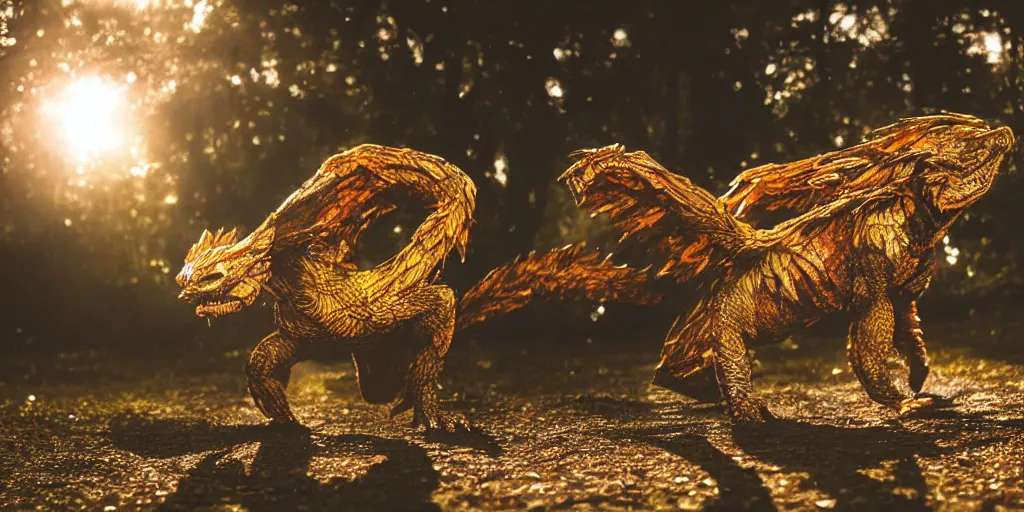 Prompt: photo of real life pokemons, creepy!!!, scaly!!!, gritty!!!, menacing!!!, evil, ultra realistic, gritty, winter, golden hour, volumetric lighting, sharp focus