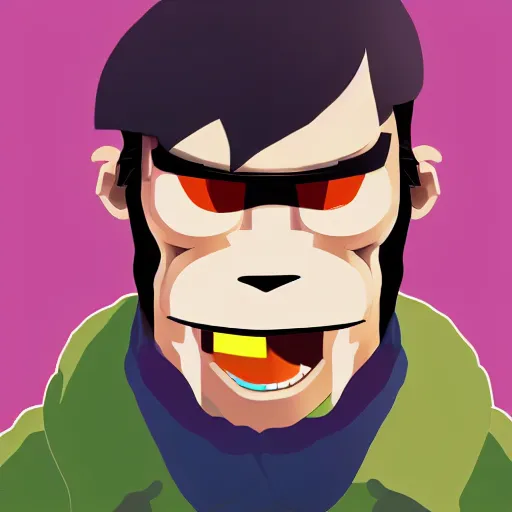 Prompt: Jerma as a gorillaz character, digital art, trending on artstation, in the style of Jamie Hewlett