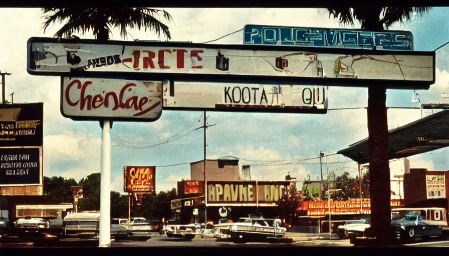 Image similar to 7 0 s film still about places in the southern united states, kodachrome, cinecolor, cinestill, film grain, film texture, retro, cinematic, high resolution, photorealism,