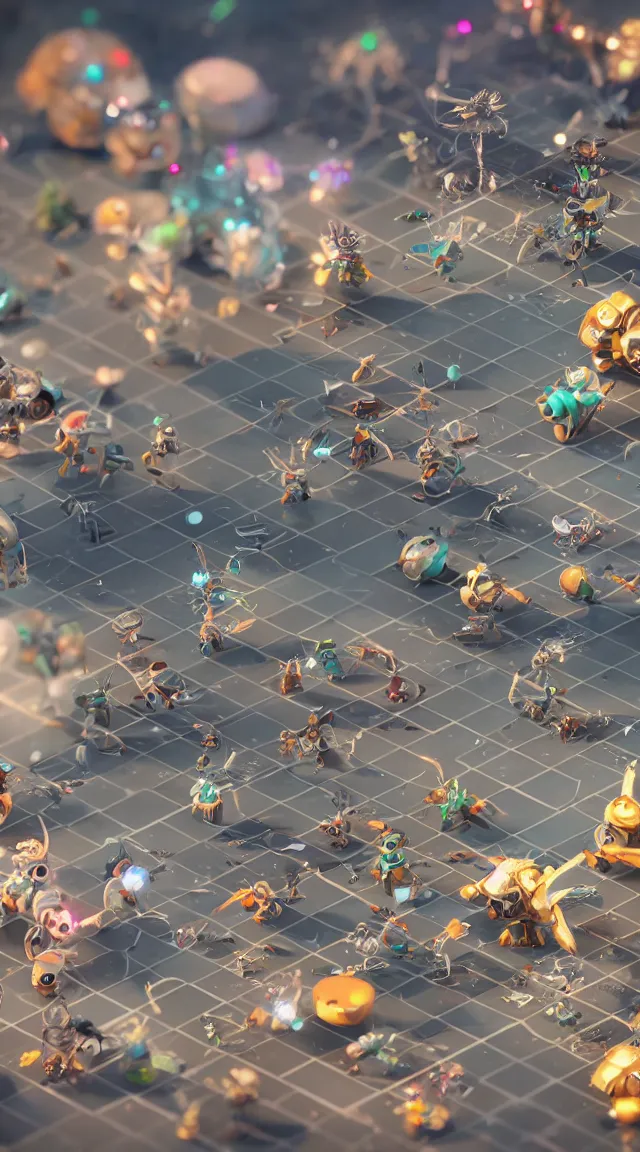 Image similar to tiny robots in a tiny world, hyper detailed, sharp focus, bokeh, unreal engine, ray tracing, cute,