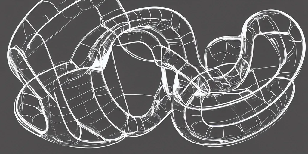 Image similar to klein bottle in a style of mc escher