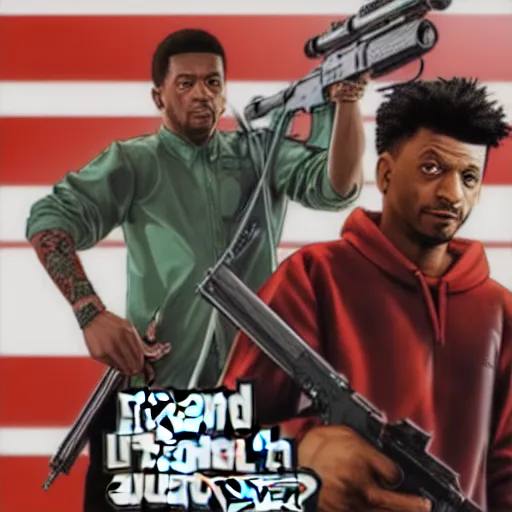 Prompt: 2 1 savage, gta v, cover art by stephen bliss, boxart, loading screen