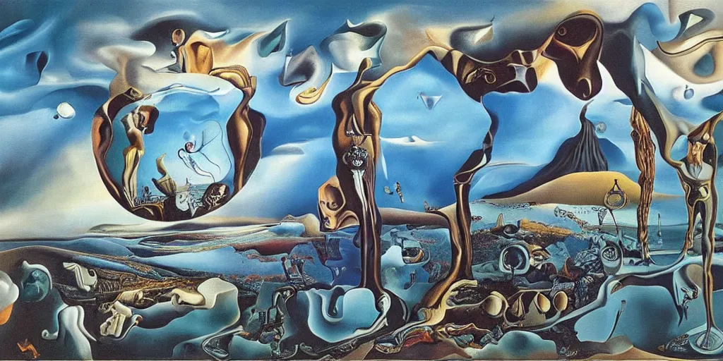 Image similar to the world between death and life, surrealistic detailed painting, by damien gilley and salvador dali