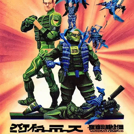 Image similar to george soros small soldiers 1 9 9 7, japanese vhs cover art