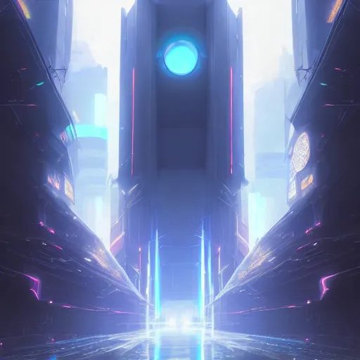 Image similar to a portal to the multiverse by makoto shinkai, highly detailed, cyberpunk, trending on artstation