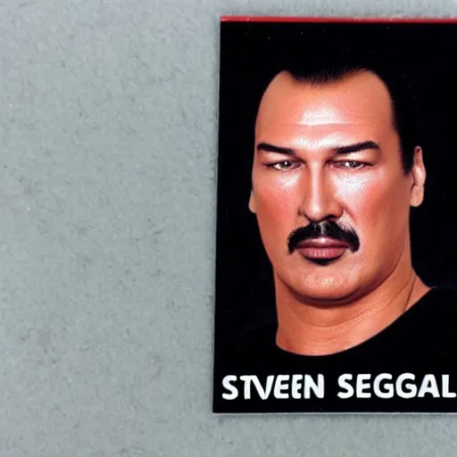 Image similar to Steven Seagal trading card poytail