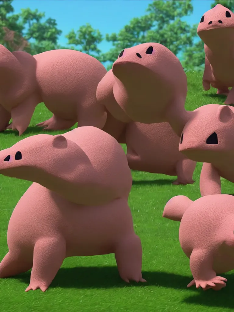 Prompt: slowpoke pokemon; highly detailed and realistic, rendered in unreal engine