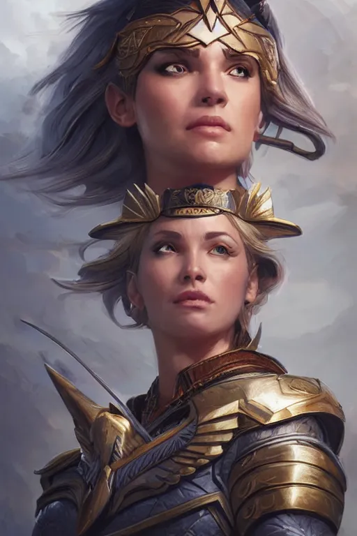 Image similar to amazon valkyrie athena, d & d, fantasy, portrait, highly detailed, headshot, digital painting, trending on artstation, concept art, sharp focus, illustration, art by artgerm and greg rutkowski and magali villeneuve