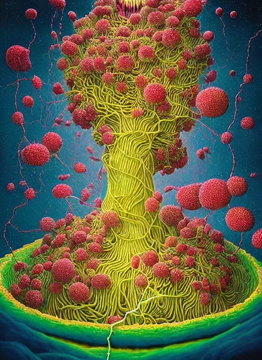 Prompt: hyper detailed 3d render like a Oil painting - Hank Green seen teaching about the Eating of the Strangling network of colorful yellowcake and aerochrome and milky Fruit and His staring intensely delicate Hands hold of gossamer polyp blossoms bring iridescent fungal flowers whose spores black the foolish stars by Jacek Yerka, kawaii ,Mariusz Lewandowski, cute silly face, Houdini algorithmic generative render, Abstract brush strokes, Masterpiece, Edward Hopper and James Gilleard, Zdzislaw Beksinski, Mark Ryden, Wolfgang Lettl, Dan Hiller, hints of Yayoi Kasuma, octane render, 8k