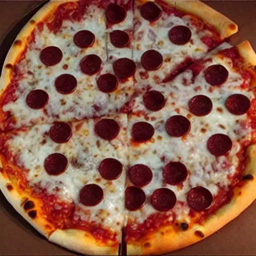 Image similar to a pizza as a portal to another dimension