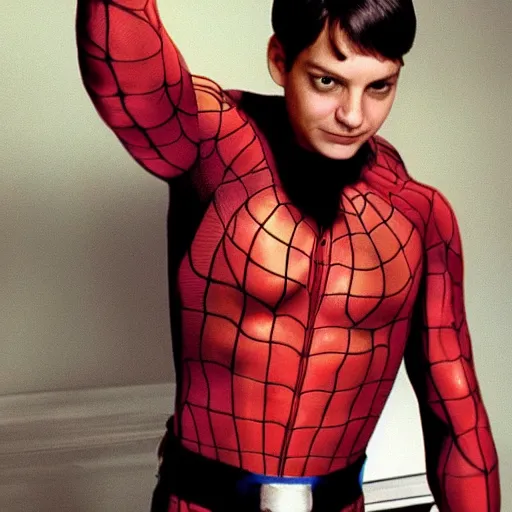 Image similar to tobey maguire as homelander, the boys, photography, show,