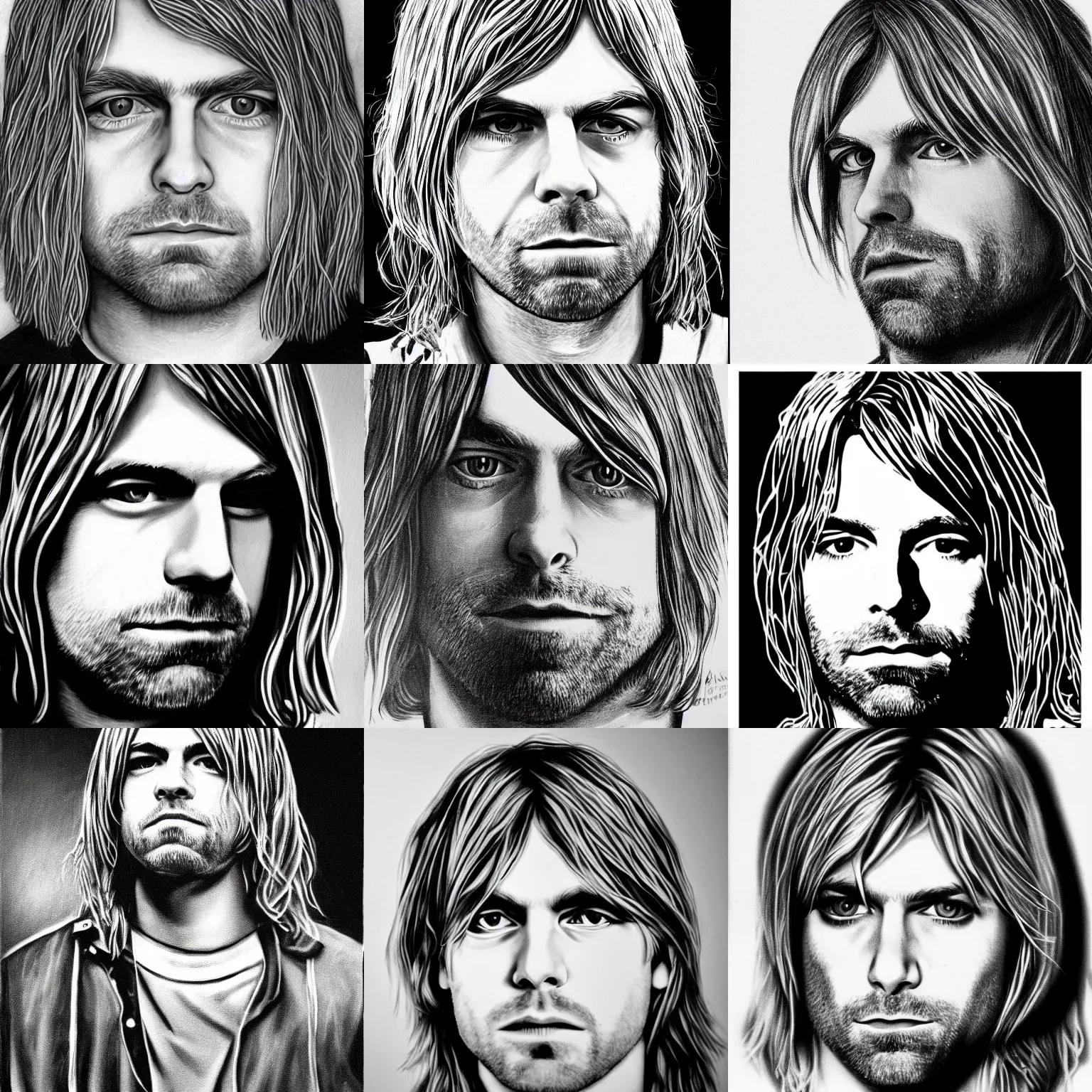 Prompt: portrait of kurt cobain from nirvana, liminal space, very intricate ultrafine details
