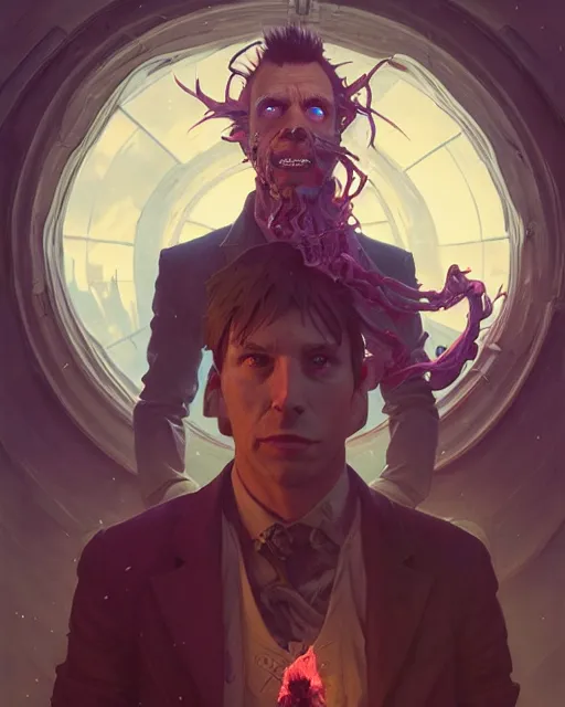 Image similar to highly detailed surreal vfx portrait of a nowpunk sorcerer stephen bliss, unreal engine, greg rutkowski, loish, rhads, beeple, makoto shinkai and lois van baarle, ilya kuvshinov, rossdraws, tom bagshaw, alphonse mucha, global illumination, detailed and intricate environment