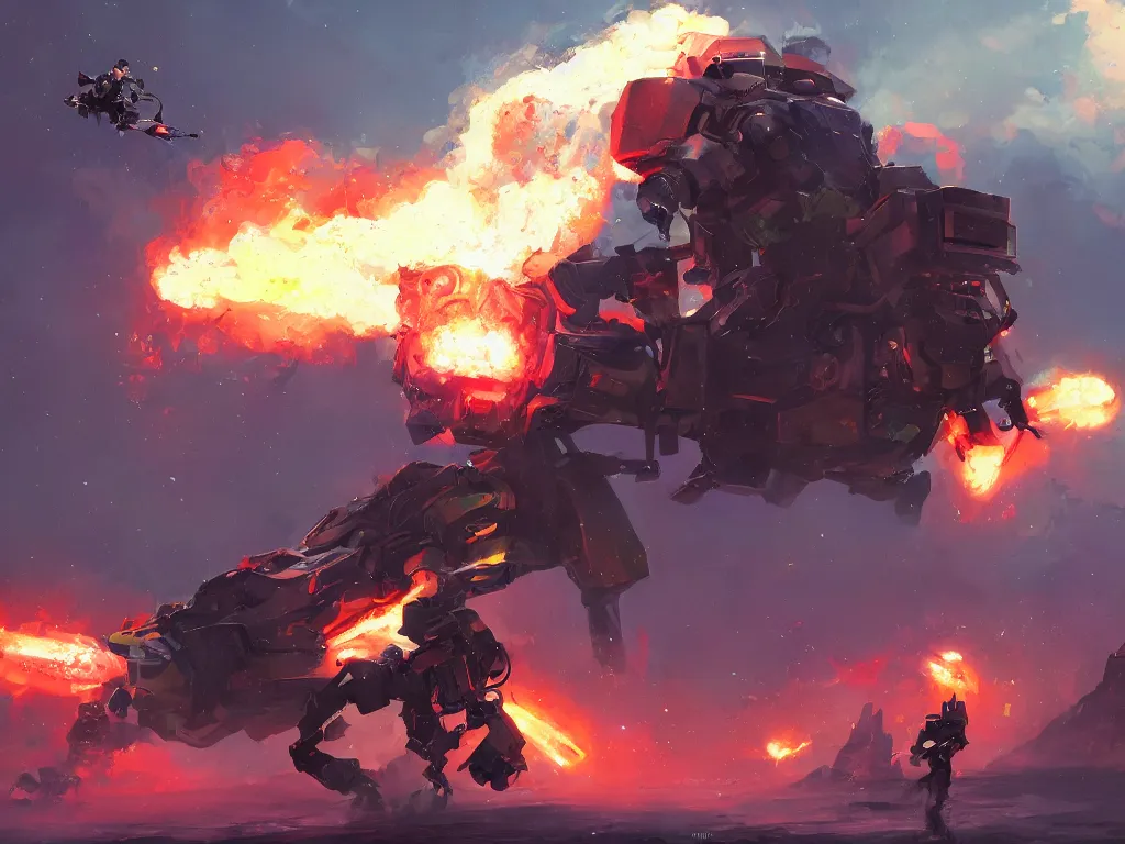 Image similar to george washington controlling a personal attack mech, by pixar, exciting illustration, explosive colors, trending on artstation