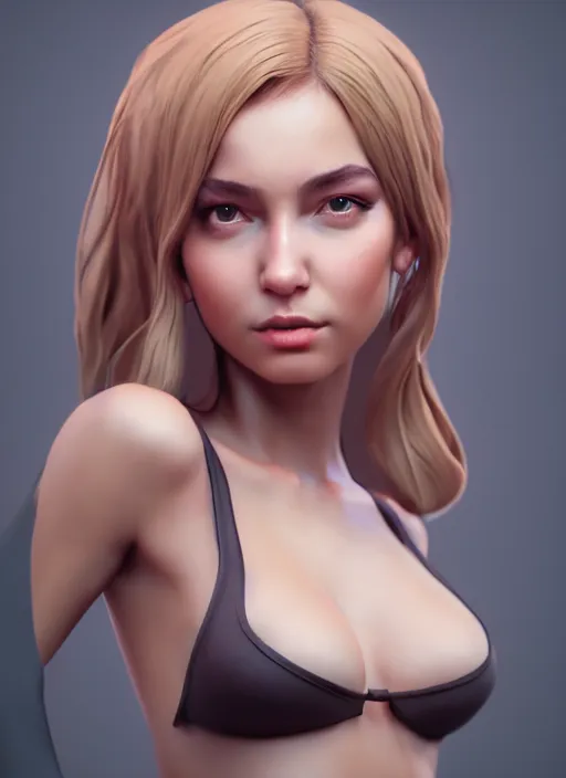 Prompt: beautiful portrait, beautiful girl, beautiful body, tranding by artstation, character artist, 8 1 5, mature content, zbrush, maya, substance 3 d painter, art by huaishen j, 2 d 3 d concept artist