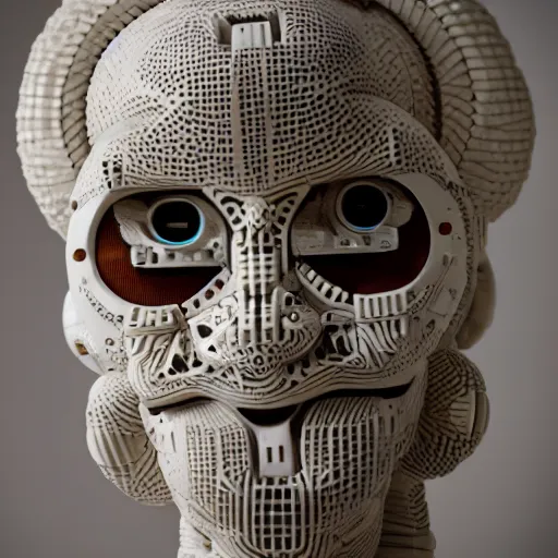 Image similar to artificial intelligence carved out of ivory, canon 5 d 5 0 mm lens