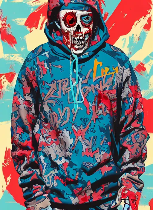 Image similar to zombie full body hiphop streetwear drip, tristan eaton, victo ngai, artgerm, rhads, ross draws