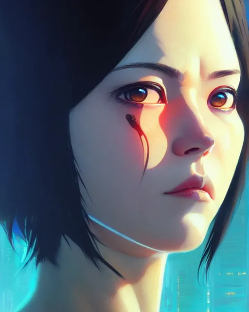 Image similar to dead inside!!!, fine - face, audrey plaza, realistic shaded perfect face, fine details. anime. realistic shaded lighting poster by ilya kuvshinov katsuhiro otomo ghost - in - the - shell, magali villeneuve, artgerm, jeremy lipkin and michael garmash and rob rey