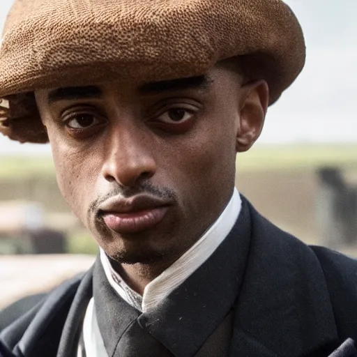 Image similar to playboi carti in peaky blinders 4 k the detailed super realistic