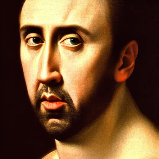 Prompt: Senator Nicolas Cage Portrait, closeup, baroque painting, beautiful detailed intricate insanely detailed 8K artistic photography, photorealistic, chiaroscuro, Raphael, Caravaggio