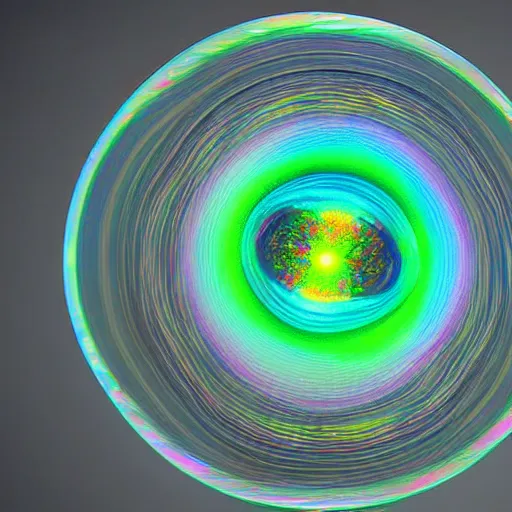 Prompt: iridescent swirling surface of a soap bubble, full - screen, highly detailed