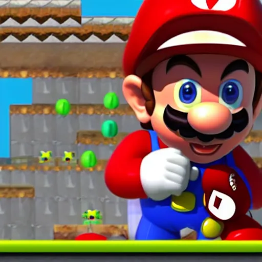 Prompt: mark zuckerberg as mario in super mario 64, in game footage