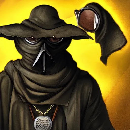 Image similar to tech plague doctor