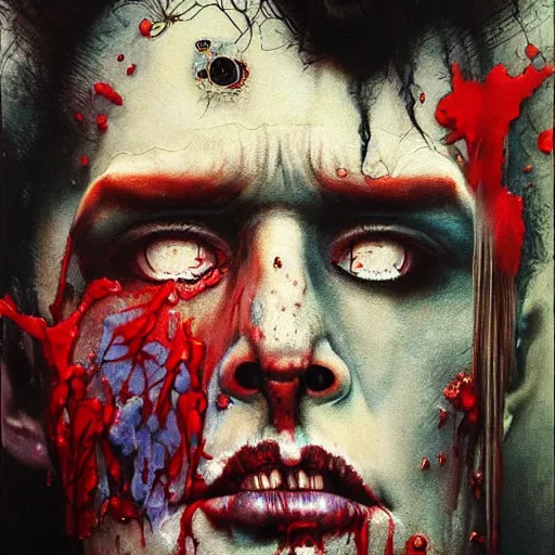 Prompt: UHD photorealistic Zombie Elvis, by Ayami Kojima, Amano, Karol Bak, Mark Brooks, tonalism, rich deep colors. Beksinski painting, art by Adrian Ghenie and Gerhard Richter. art by Takato Yamamoto. masterpiece