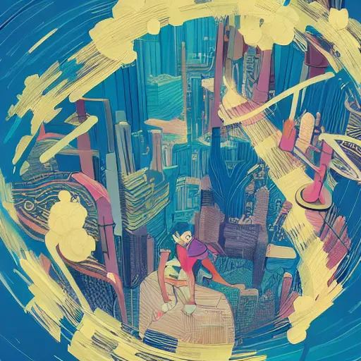 Prompt: digital art painting in the style of victto ngai