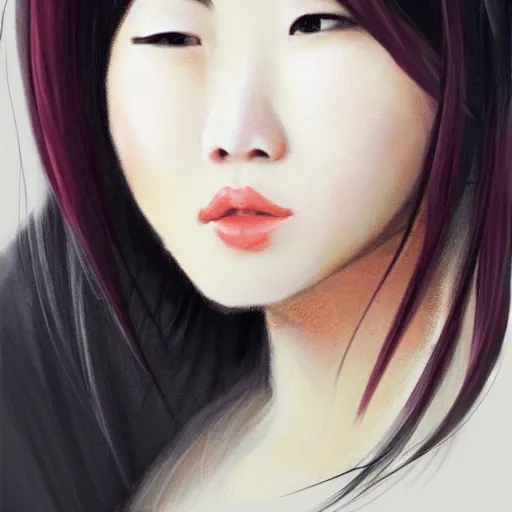 Prompt: a beautiful portrait of a young asian women with a beautiful face, trending on art station