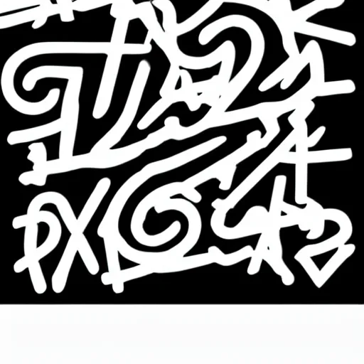 Image similar to black on white graphic design sticker in style of david rudnick, eric hu, guccimaze, acid, y 2 k, 4 k sharpening,