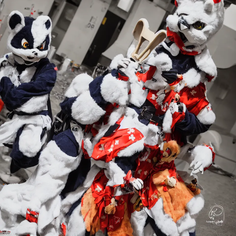 Image similar to extremely detailed photoshoot of the best made japanese fursuit 1 6 k raw format nikon 6 0 mm f 2. 8