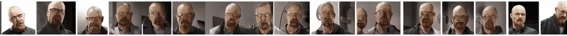Prompt: 8 progressing frames from a video of walter white throwing a phone
