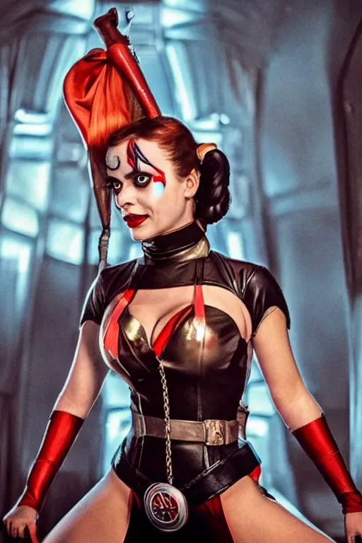 Image similar to Harley Quinn as princess leia