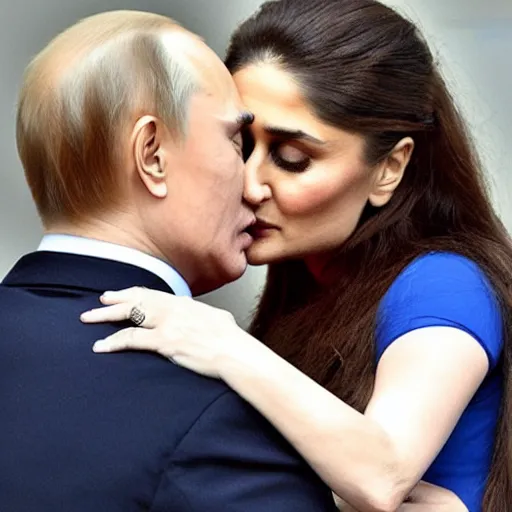 Image similar to kareena kapoor kissing putin