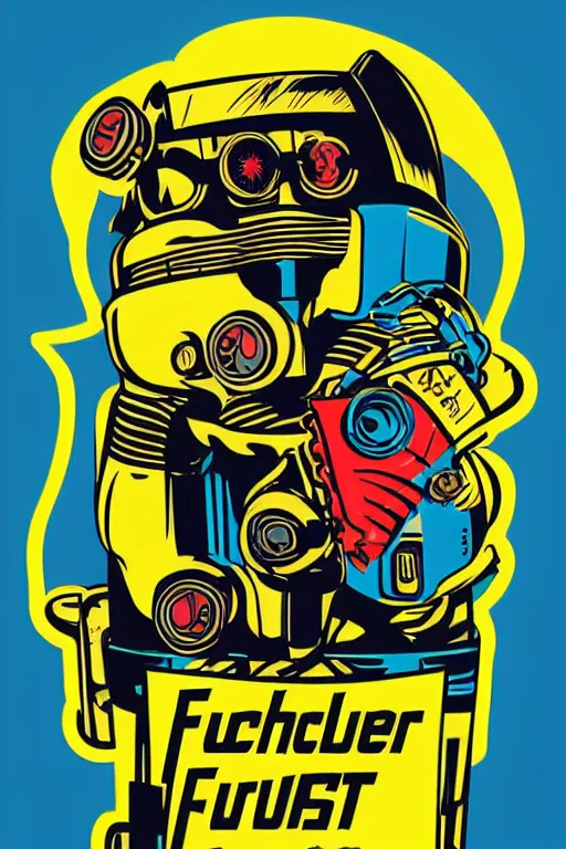 Image similar to fallout 7 6 retro futurist illustration art by butcher billy, sticker, colorful, illustration, highly detailed, simple, smooth and clean vector curves, no jagged lines, vector art, smooth andy warhol style