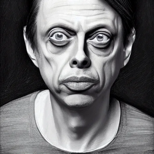 Image similar to A spoon that lies on a kitchen counter looks like Steve buscemi, highly_detailed!!, Highly_detailed_face!!!, artstation, concept art, sharp focus, illustration, art by Leonardo da Vinci and Michelangelo and Botticelli