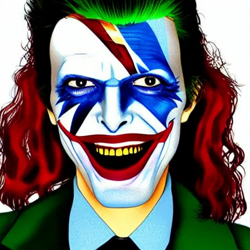 Image similar to David Bowie as The Joker