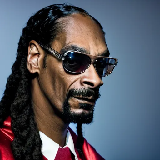 Image similar to a film still of Snoop Dogg as a Marvel Villian, 40mm lens, shallow depth of field, split lighting