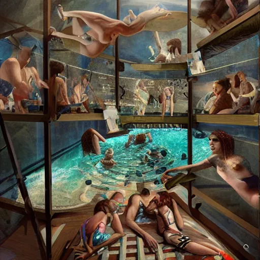 Image similar to swimming through the streams of internet, living inside the virtual reality by otto frello