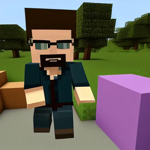 Prompt: walter white playing minecraft