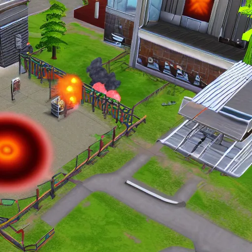 Image similar to nuclear bomb explodes in the sims 2