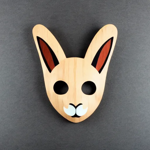 Prompt: rabbit cult wooden mask