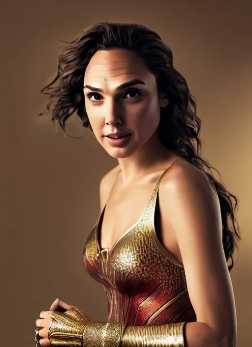 Image similar to portrait of gal gadot turned into a genie, by francis giancobetti, natural light, detailed face, canon eos c 3 0 0, ƒ 1. 8, 3 5 mm, 8 k, medium - format print, full body shot