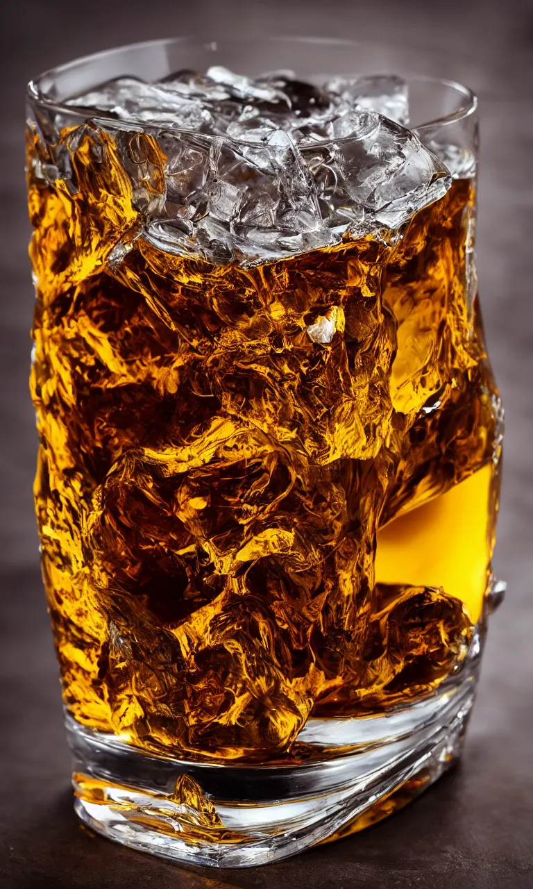 Prompt: a glass of cold rum, detailed, 8 k, photograph