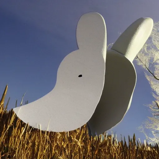 Image similar to a cartoon of a giant shaped like a bunny’s ear