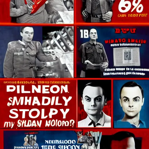 Image similar to millatary propoganda of sheldon cooper